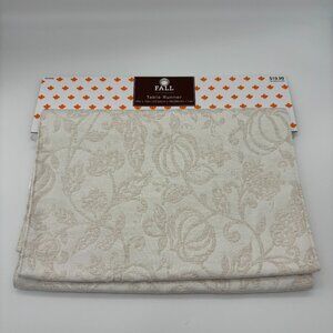 Brother Sister Design Studio Fall Tableware Jacquard Pumpkins Table Runner NEW